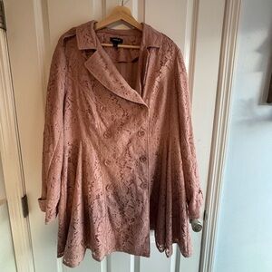 Pink Lace Trench Coat Torrid Size 2
